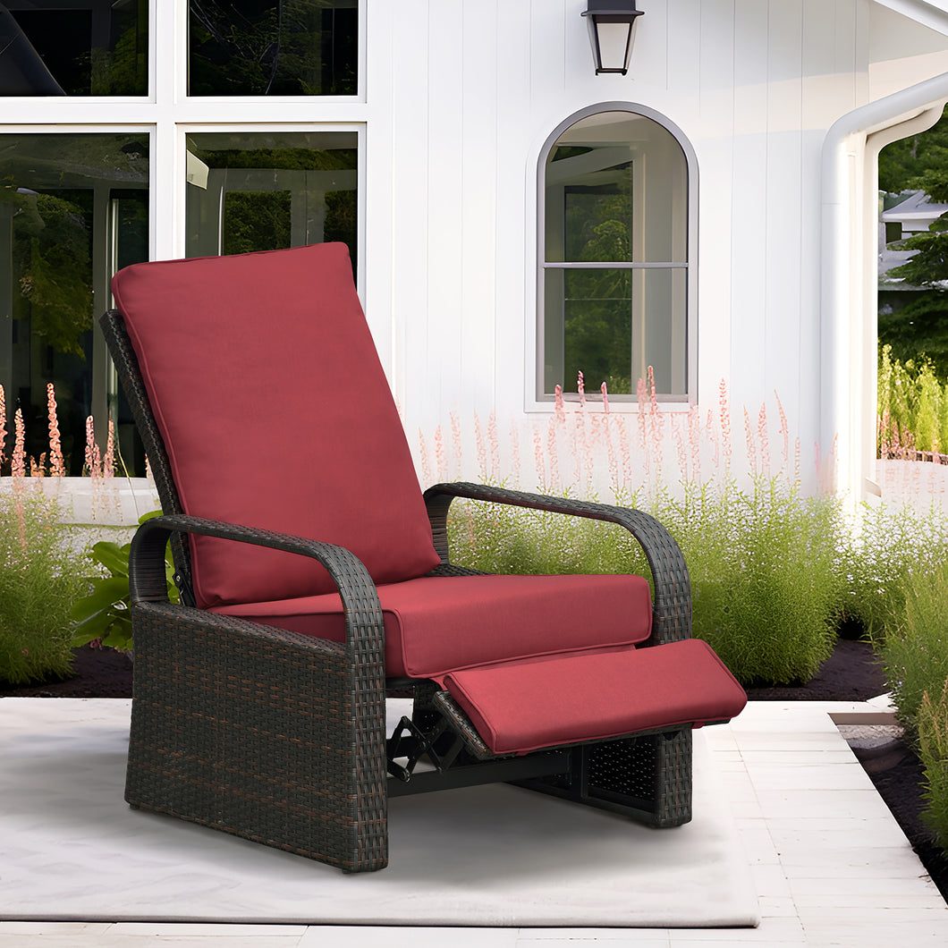 Skypatio Wicker Recliner Outdoor Recliner Chair Patio Recliner Lounger